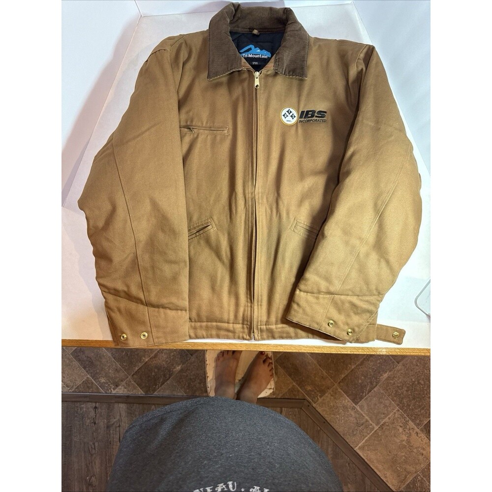 Vintage 90s Tri Mountain Canvas Detroit Jacket Mens Sz Large Brown Quilted Lined